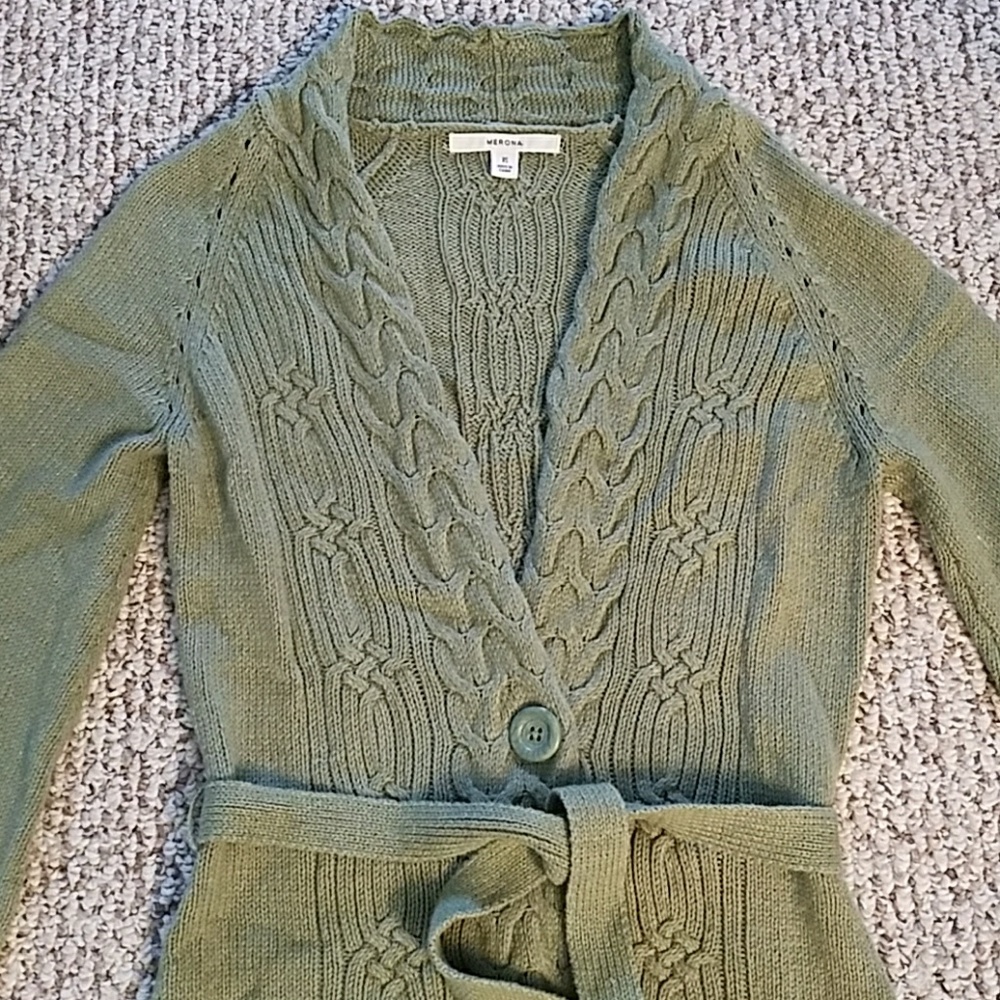 Green cardigan